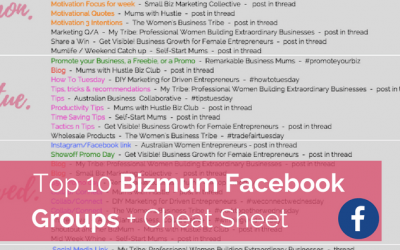 Australian #Bizmum Facebook Groups + Cheat Sheet