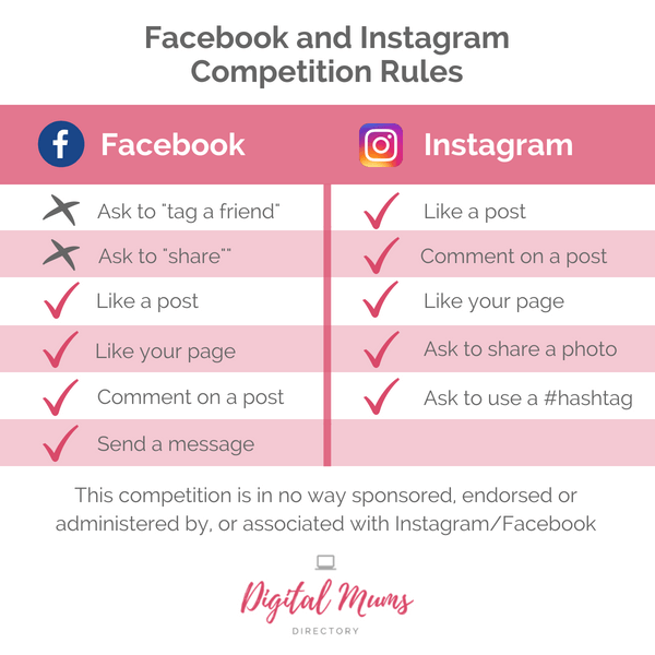 Facebook and Instagram Competition Rules